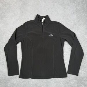 The North Face TKA 100 Womens Black Quarter Zip Fleece Pullover Size Medium